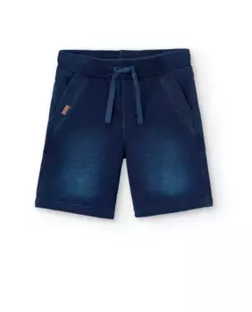 Вязаные бермудские шорты для мальчиков со шнурком Boboli, синий