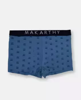 Вязаные боксерские шорты с фантазийным принтом Makarthy, тёмно-синий