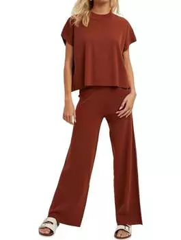 Вязаные брюки-свитера цвета ржавчины WISHLIST, цвет rust