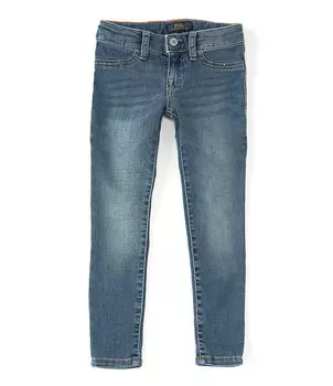Вязаные джинсовые леггинсы Polo Ralph Lauren Little Girls 2T-6X Aubrie, синий