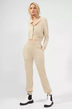 Вязаные джоггеры Kara French Connection, коричневый