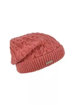 Вязаные головные носки с манжетами тонким узором «косы» 19187-0 SEEBERGER, цвет Sandel One Size