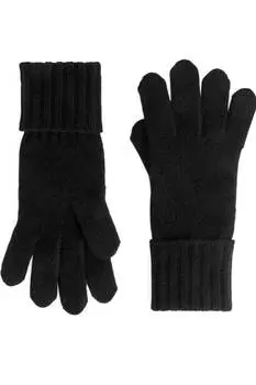 Вязаные кашемировые перчатки Arket, черный