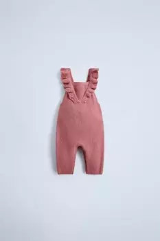 Вязаные комбинезоны с отделкой воланами ZARA, розовый