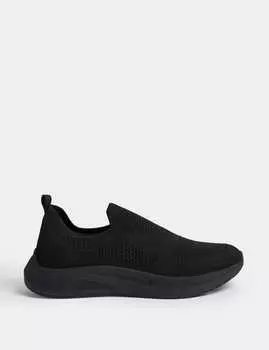 Вязаные кроссовки Slip On Marks & Spencer, цвет Black/black