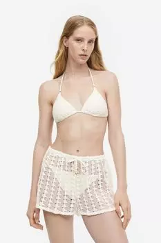 Вязаные крючком пляжные шорты H&M, белый