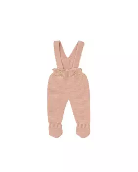 Вязаные леггинсы для девочки на бретелях BABID, розовый