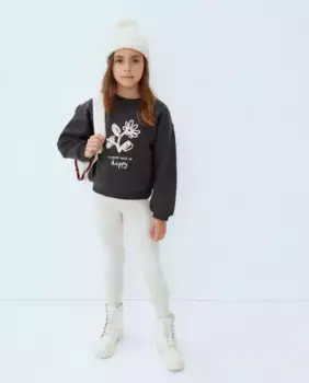 Вязаные леггинсы для девочки с отделкой Kids El Corte Ingls, цвет Crudo