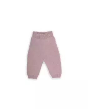 Вязаные леггинсы для девочки с резинкой на талии KNOT, розовый