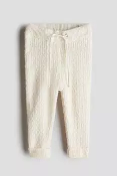 Вязаные леггинсы H&M, бежевый