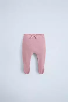 Вязаные леггинсы с бантом ZARA, розовый