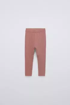 Вязаные леггинсы ZARA, средне-розовый