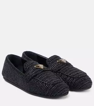 Вязаные лоферы Prada, черный