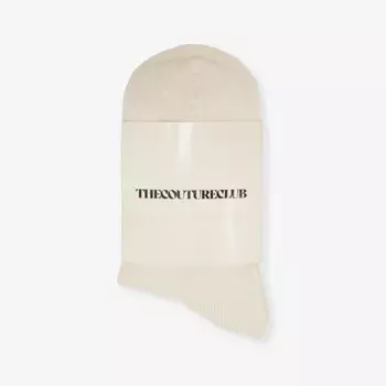 Вязаные носки из хлопчатобумажной смеси с эмблемой The Couture Club, бежевый