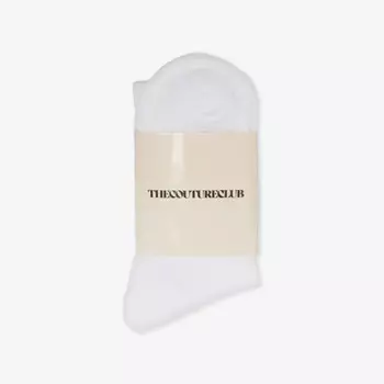 Вязаные носки из смеси хлопка с фирменным узором The Couture Club, белый