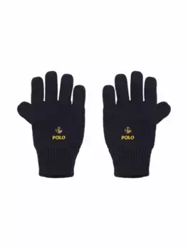 Вязаные перчатки Polo Bear Ralph Lauren, тёмно-синий