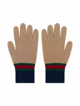 Вязаные перчатки Web Gucci, мультиколор