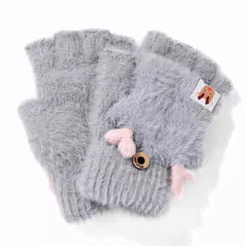 Вязаные перчатки женские XXOFF, серый