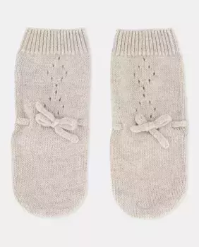 Вязаные пинетки для девочки Coconut El Corte Ingls, светло-серый