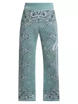 Вязаные расклешенные брюки бандана Amiri, цвет mint