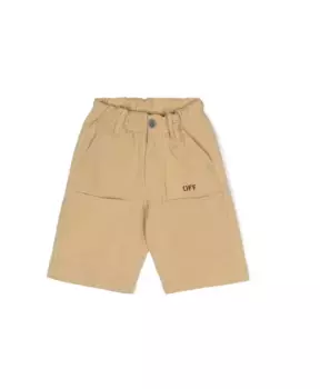 Вязаные шорты с логотипом Off White, бежевый