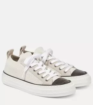 Вязаные слипоны Brunello Cucinelli, Ice White