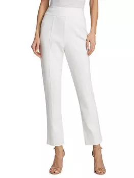 Вязаные укороченные брюки прямого кроя Saks Fifth Avenue, белый