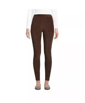 Вязаные вельветовые леггинсы Petite Sport с высокой посадкой Lands' End, коричневый