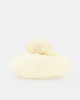 Вязаный берет цвета экрю с зигзагообразным рельефом Tintoretto