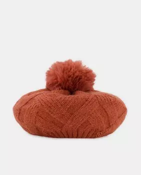 Вязаный берет коричневого цвета с зигзагообразным рельефом Tintoretto, коричневый