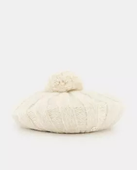 Вязаный берет в рубчик цвета экрю Tintoretto