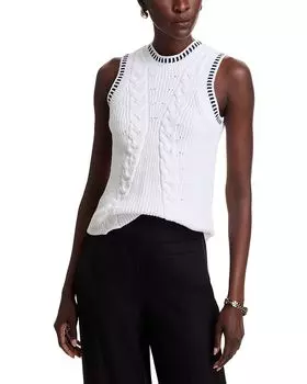 Вязаный безрукавный свитер 525, белый