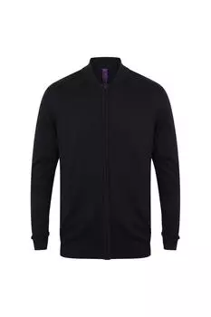 Вязаный бомбер Henbury, темно-синий