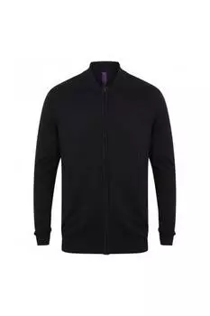 Вязаный бомбер Henbury, темно-синий