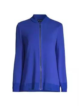 Вязаный бомбер Misook, синий