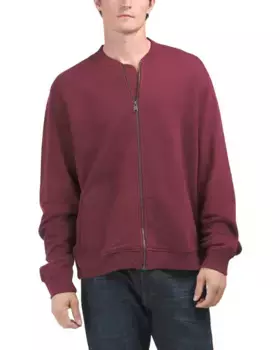 Вязаный бомбер с длинными рукавами Lucky Brand, темно-бордовый