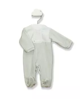 Вязаный детский комбинезон на кокетке BABID, серый