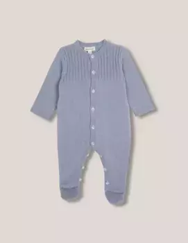 Вязаный детский комбинезон с застежкой на пуговицы Gocco, розовый