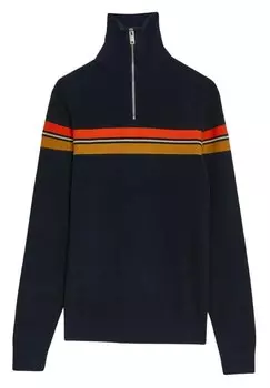 Вязаный джемпер BLEND STRIPED HALF ZIP Marks & Spencer, цвет navy mix