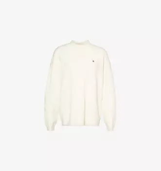 Вязаный джемпер Cleo с высоким воротом и фирменной вышивкой 4Th & Reckless, бежевый