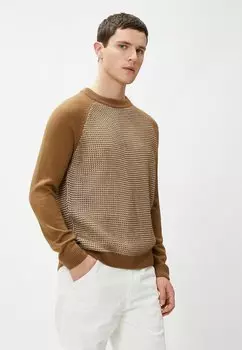 Вязаный джемпер CREW NECK TISSUED Koton, цвет camel
