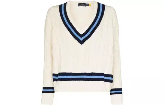 Вязаный джемпер для крикета Polo Ralph Lauren, белый