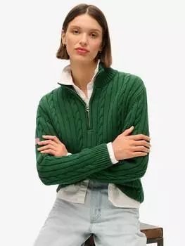 Вязаный джемпер для регби хенли Superdry, цвет Forest Green