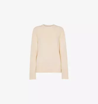 Вязаный джемпер из хлопковой смеси с бахромой и отделкой в рубчик, лимитированная серия Whistles, белый