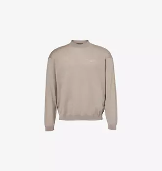 Вязаный джемпер из натуральной шерсти с логотипом Emporio Armani, бежевый