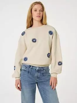 Вязаный джемпер из органического хлопка luna Fabienne Chapot, цвет Natural/Blue