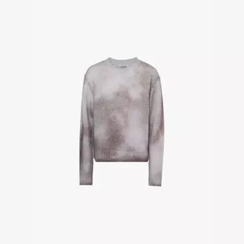 Вязаный джемпер из смеси шерсти и мохера с напылением Acne Studios, серый