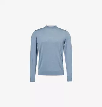 Вязаный джемпер из смеси шерсти и шелка с полосками Eleventy, серый