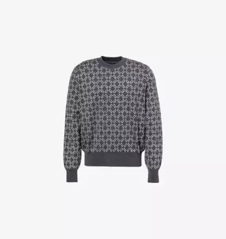 Вязаный джемпер из смеси шерсти с монограммой и логотипом Givenchy, серый