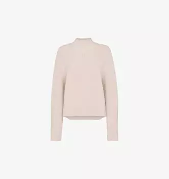 Вязаный джемпер из смеси шерсти с высоким воротом Whistles, бежевый